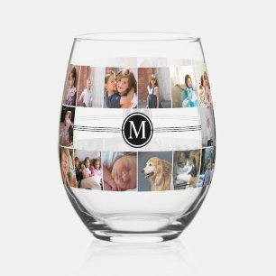 Verre À Vin Sans Pied Collage photo et do-it-yourself monogramme