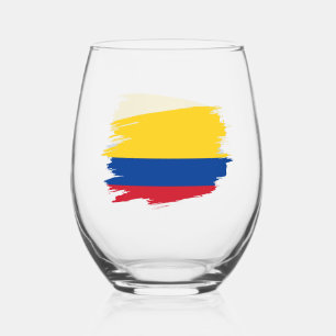 Verre À Vin Sans Pied Colombie, Drapeau Colombien