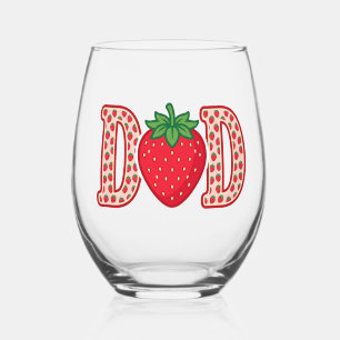 Verre À Vin Sans Pied Conception de chemise vectorielle lettrage fraise