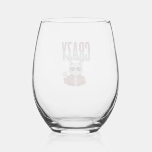 Verre À Vin Sans Pied Conception de T-Shirt Gravure Vintage Crazy Rappa