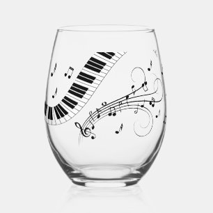 Verre À Vin Sans Pied Conception de thème de musique de piano