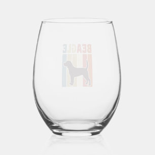 Verre À Vin Sans Pied Conception vectorielle à rayures rétro de chien Be