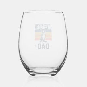 Verre À Vin Sans Pied Conception vectorielle vintage de papa chien de mo