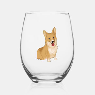 Verre À Vin Sans Pied Corgi doux et souriant