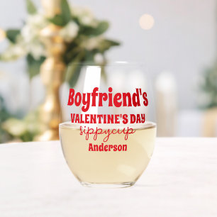 Verre À Vin Sans Pied Coupe Sippy de Saint Valentin pour copain personna