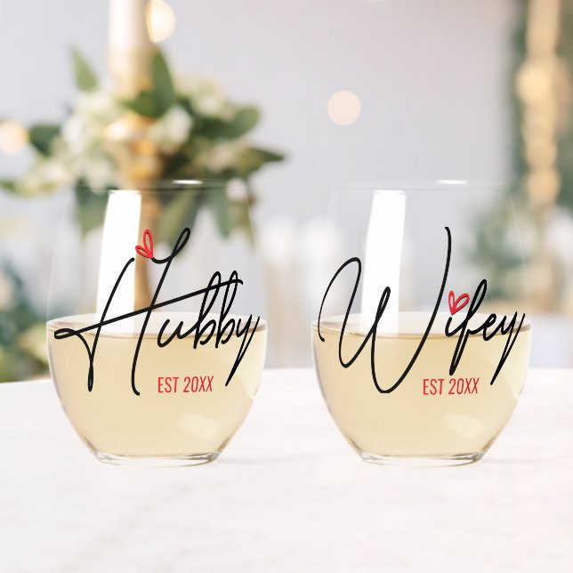 Verre À Vin Sans Pied Couples mari et femme personnalisés (Insitu (Mariage))