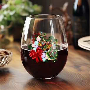 Verre À Vin Sans Pied Couronne de Noël Dragon Chinois Fantastique