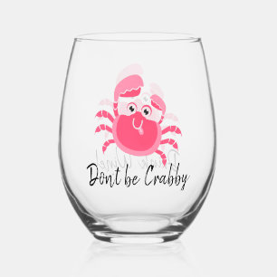 Verre À Vin Sans Pied Crabby Crab Design Vin sans tache Verre