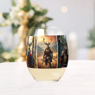 Verre À Vin Sans Pied Curiosité majestueuse : Red Deer dans la forêt