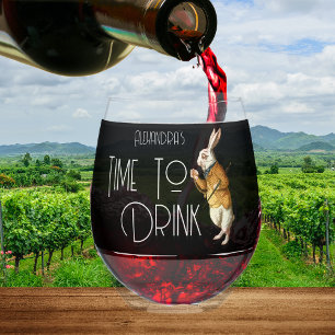 Verre À Vin Sans Pied Délai Personnalisé Du Lapin Blanc Pour Boire