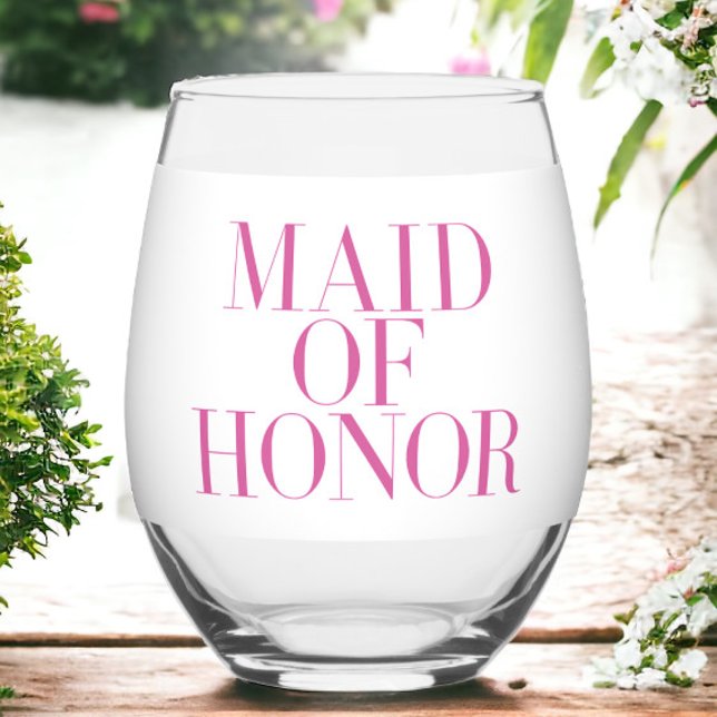 Verre À Vin Sans Pied Demoiselle d'honneur Rose Moderne Personnalisée  (Créateur téléchargé)