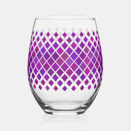 Verre À Vin Sans Pied Design de diamants Magenta Violet