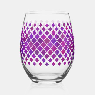 Verre À Vin Sans Pied Design de diamants Magenta Violet