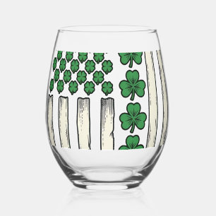 Verre À Vin Sans Pied Dessin vectoriel vintage du drapeau américain Sham