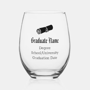 Verre À Vin Sans Pied Diplôme d'études simple sur mesure