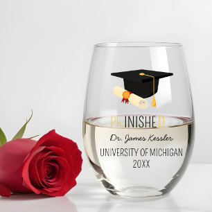 Verre À Vin Sans Pied Doctorat Diplôme Phinished Doctorat Doctorat Docte