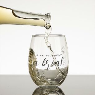 Verre À Vin Sans Pied Donnez-vous une pause aquarelle Dandelion