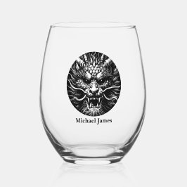 Verre À Vin Sans Pied Dragon Furieux Personnalisé