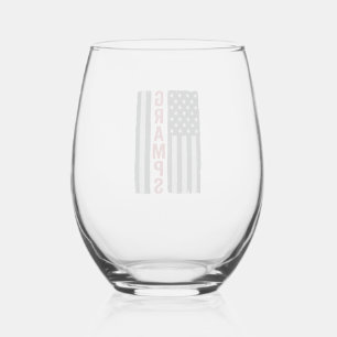 Verre À Vin Sans Pied Drapeau américain vintage vectoriel patriotique Gr