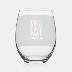 Verre À Vin Sans Pied Drapeau Classique Américain Boston Terrier