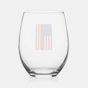 Verre À Vin Sans Pied Drapeau de baseball en détresse design vectoriel v