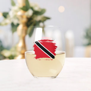 Verre À Vin Sans Pied Drapeau de Trinité-et-Tobago