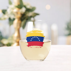 Verre À Vin Sans Pied Drapeau du Venezuela