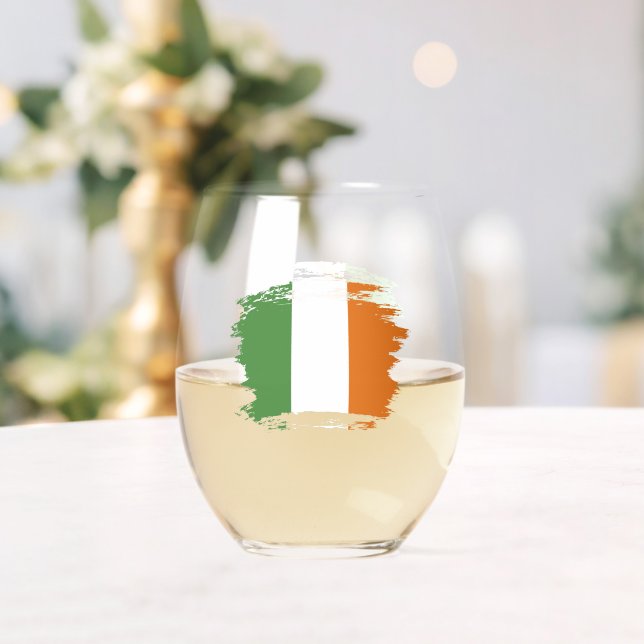 Verre À Vin Sans Pied Drapeau irlandais (Insitu (Mariage))