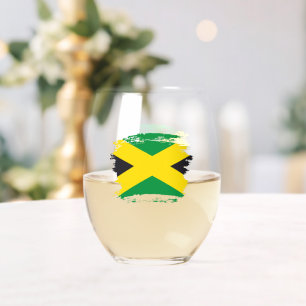 Verre À Vin Sans Pied Drapeau jamaïcain