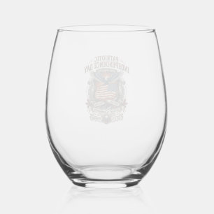 Verre À Vin Sans Pied Drapeau Rust Patriotique Survivant Zombie Apocalyp
