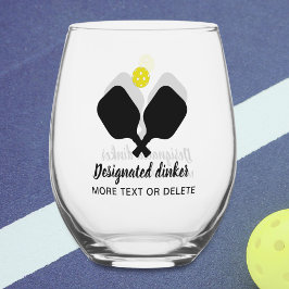 Verre À Vin Sans Pied Drôle Drôle Désigné Dinker Personnalisé Pickleball
