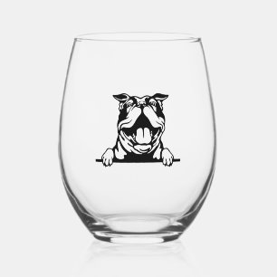 Verre À Vin Sans Pied Drôle joyeux Bulldog