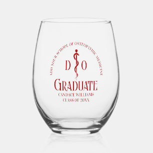 Verre À Vin Sans Pied Ecole Médicale rouge ostéopathique