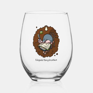 Verre À Vin Sans Pied Écrivain De Mole Inspiration Liquide Dans Le Dessi