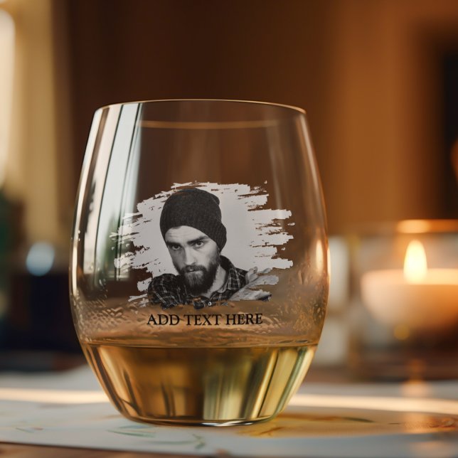 Verre À Vin Sans Pied Effet photo personnalisé moderne (Créateur téléchargé)