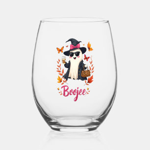 Verre À Vin Sans Pied Éffrayant Halloween Boojee Sassy Classy Ghost