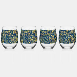 Verre À Vin Sans Pied Élégance Fleur d'Or