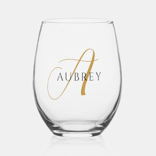 Verre À Vin Sans Pied Élégant ensemble de produits de boisson Monogramme