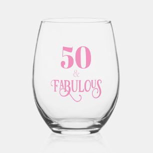 Verre À Vin Sans Pied Elégant rose cinquante et fabuleux