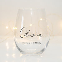 Élégant Script Monogramme Maid Of Honor Mariage