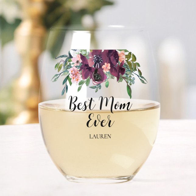 Verre À Vin Sans Pied Élégante Meilleure Maman Jamais (Looking for a fun, trendy yet elegant Mother's Day gift for your Mom, Grandma or Sister? )