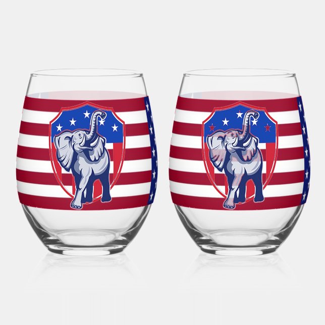 Verre À Vin Sans Pied Eléphant républicain (Recto)