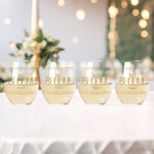 Verre À Vin Sans Pied Ensemble de 4 pièces de verrerie de luxe à motif f