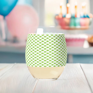 Verre À Vin Sans Pied Ensemble de dossiers verts botaniques