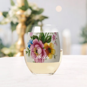 Verre À Vin Sans Pied Ensemble de produits de boisson floraux inspirés d