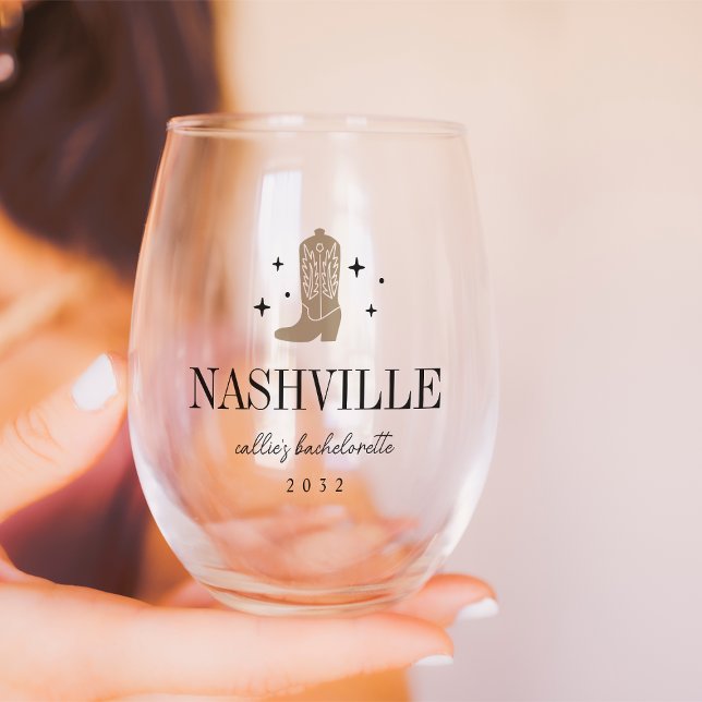 Verre À Vin Sans Pied Enterrement de vie de jeune fille Cowboy Boot (Créateur téléchargé)