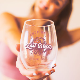 Verre À Vin Sans Pied Enterrement de vie de jeune fille rétro disco