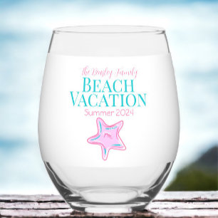 Verre À Vin Sans Pied Famille Plage Croisière Réunion Vacances Starfish