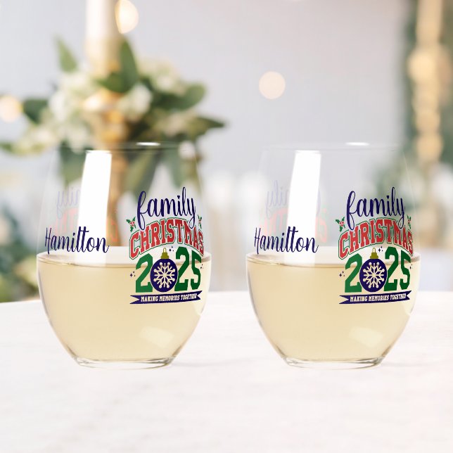 Verre À Vin Sans Pied Family Christmas 2025 (Insitu (Mariage))