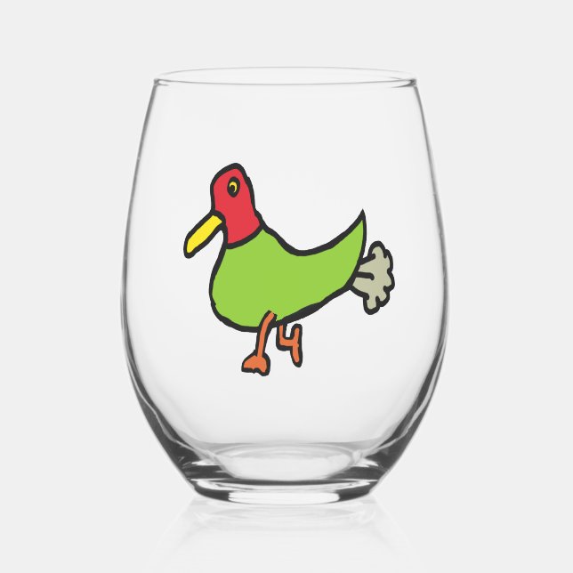 Verre À Vin Sans Pied Farting Duck (Recto)